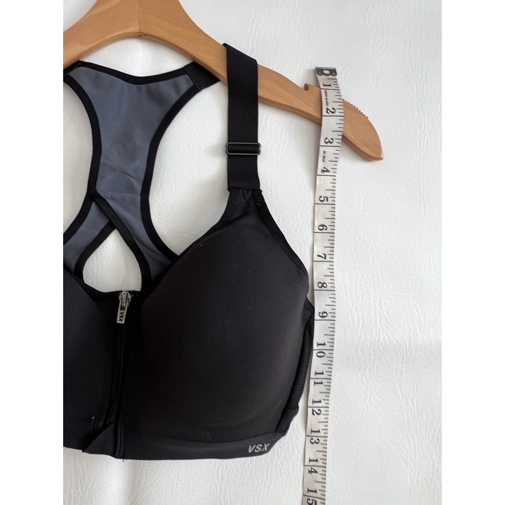 Victoria's Secret VSX Sport Womens 36C Black Zip Front Padded Bra Activewear - Picture 11 of 12